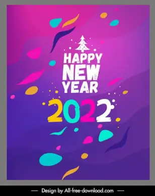 2022 new year dynamic colors texts numbers banner