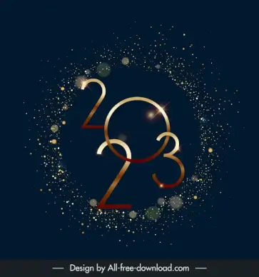  2023 new year background template modern luxury shiny stars numbers decor 