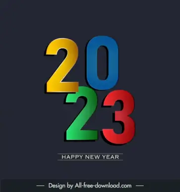 2023 new year calendar template modern elegant numbers texts decor