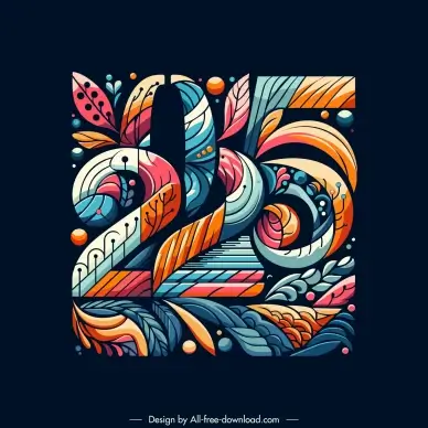 2025 card text design elements contrast leaves curves feathers layout