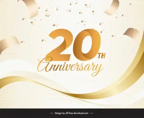 20th year anniversary background template elegant dynamic confetti
