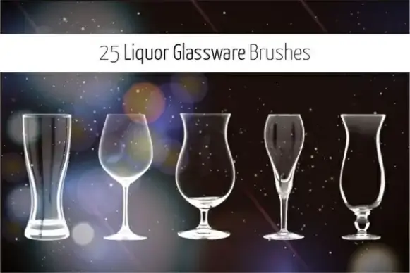 25 liquor glass brushes for photoshop