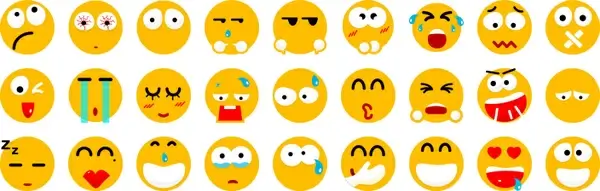 30 flat smile icons