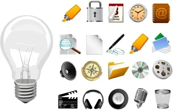 30 Realistic Vector Icons