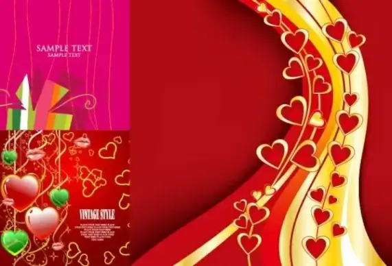 3 beautiful valentine day vector elements