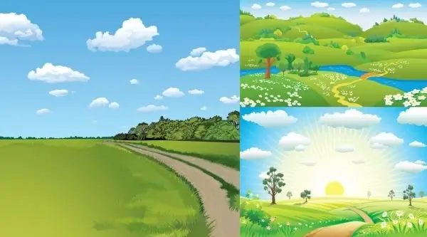 3 natural scenery vector