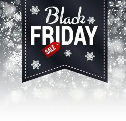 3d black friday design on snowflakes background