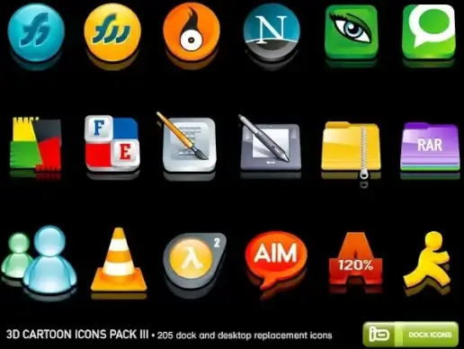 3D Cartoon Icons Pack III icons pack