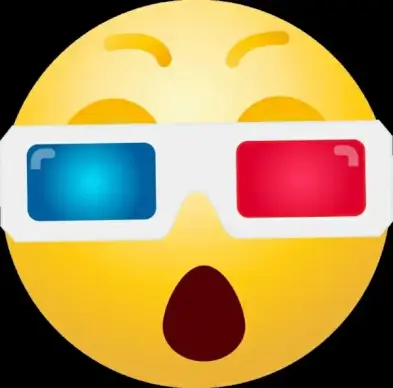 3d glasses emoticon clipart