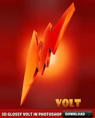 3D Glossy Volt Free PSD