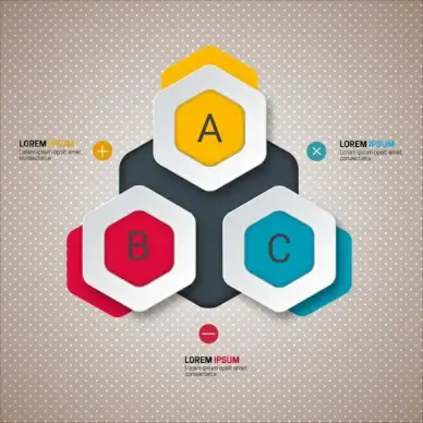3d modern style infographic design with geometric arrangement