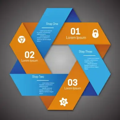 3d origami style infographic diagram