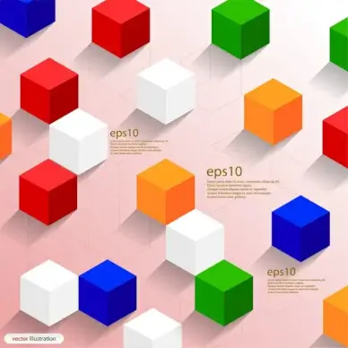 3d square box background