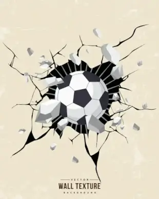 3d wall texture drawing breaking splash ball decoration