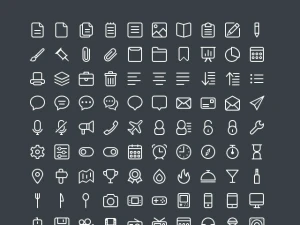 440 kind white line free icons