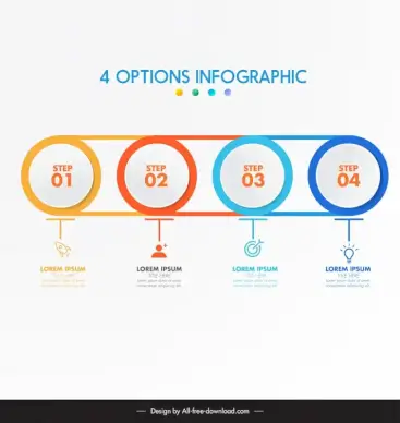 4 options infographic template elegant circles connection