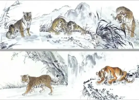 5 ink tiger painting highdefinition picture
