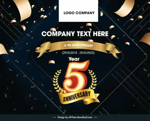 5 year anniversary backdrop template elegant dark modern