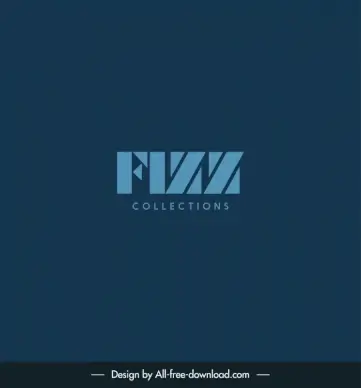 a fashion brand logo template modern flat dark blue texts design