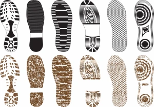 shoe mark icons flat grungy design