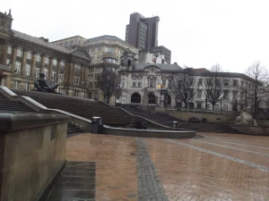 a wet new years day in victoria square birmingham