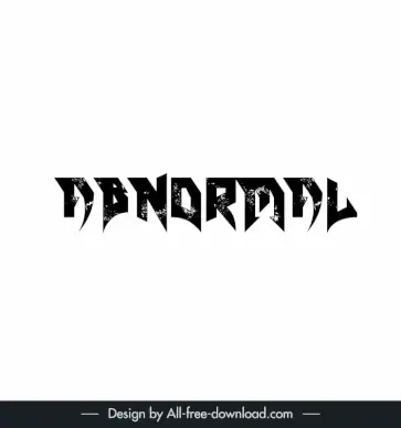 abnormal logotype black white retro blade font design