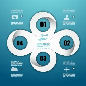 Abstract 3d paper infographics