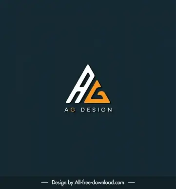 abstract ag logo template modern flat stylized texts design