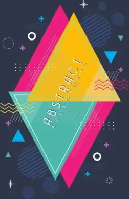 abstract background colorful triangles round decoration