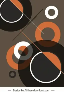 abstract background geometric circles sketch colorful flat dark