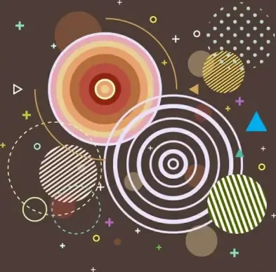 abstract background geometric design circles triangles decor