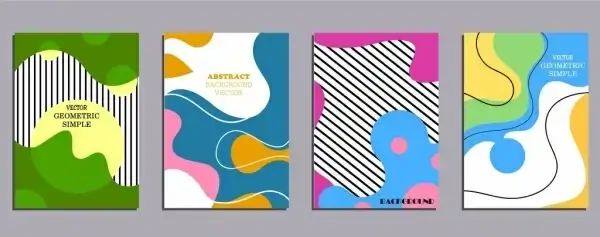 abstract background sets colorful flat ornament