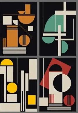 abstract background sets dark flat geometric design