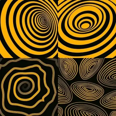 abstract background sets spiral lines yellow black design