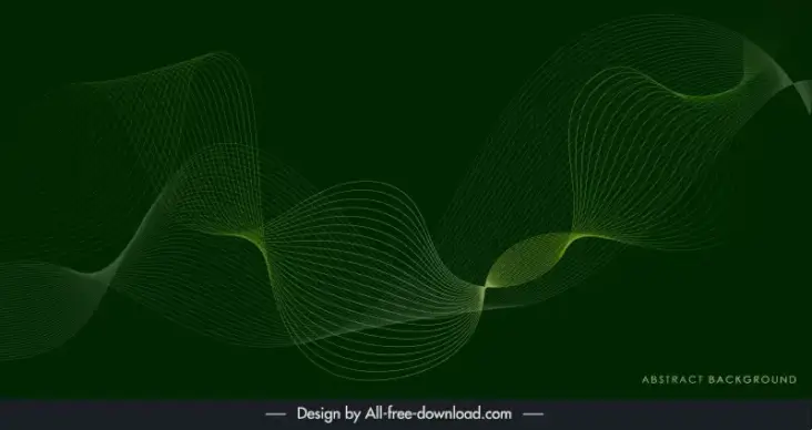 abstract background template 3d dynamic green waving lines