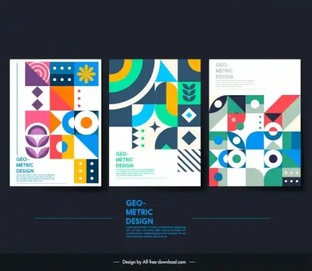 abstract background templates collection flat colorful geometric shapes