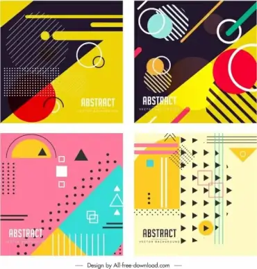 abstract background templates colorful flat geometric decor