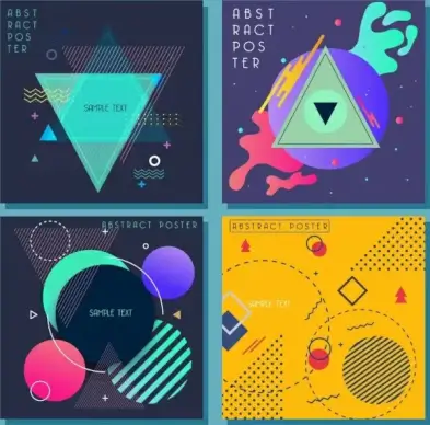 abstract background templates colorful triangles circles decor