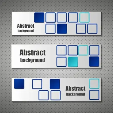 abstract banner design sets with squares background