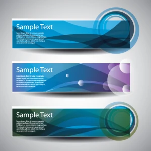 abstract blue header banners design vector set
