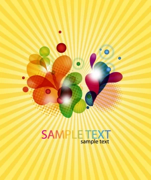 abstract coloured design on burst background vector illustration