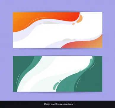 abstract curve banner templates classical grunge flat