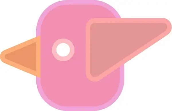 Abstract cute simple cartoon bird