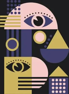 abstract drawing dark design flat geometry decoration
