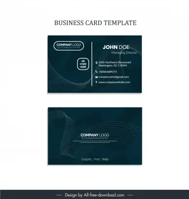 abstract modern card template dark dynamic wavy curves