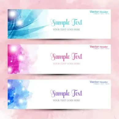 abstract modern style vector headers set