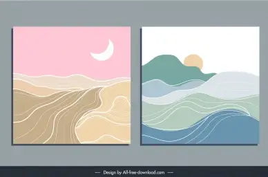 abstract nature scenery backdrop templates flat wave mountain curves