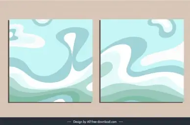 abstract ocean wave backdrop template classic flat dynamic