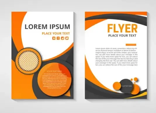 abstract orange background flyer sets