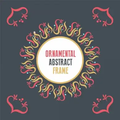 abstract ornamental frame on dark background trendy craft style background